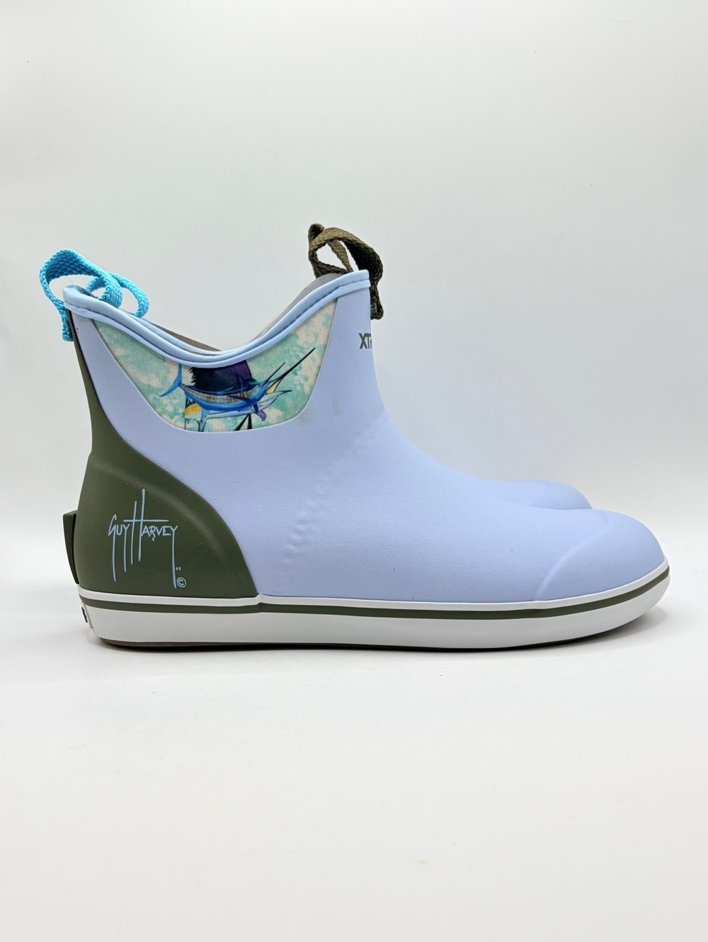 XTRATUF Guy Harvey Sky Blue Marlin Ankle Deck Boots Women’s 8 NIB